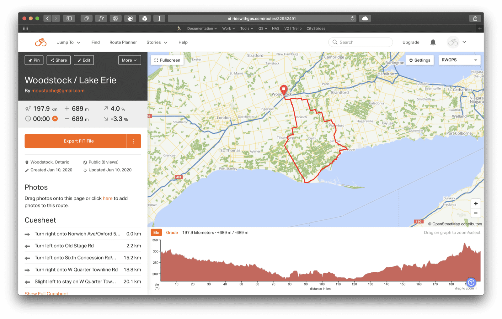 RideWithGPS route creator